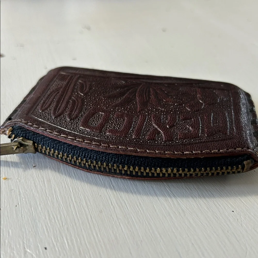 Vintage Leather Mexico Horse Coin Pouch